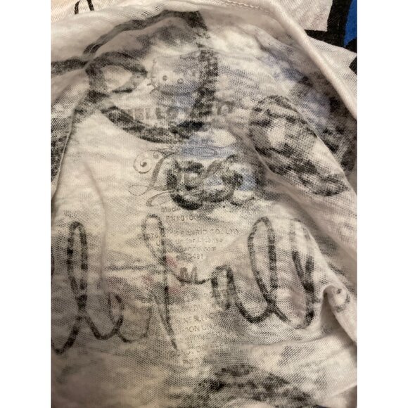 B6 Women’s Junior’s Hello Kitty Print Semi Sheer Tank Off White size Medium - Picture 4 of 4
